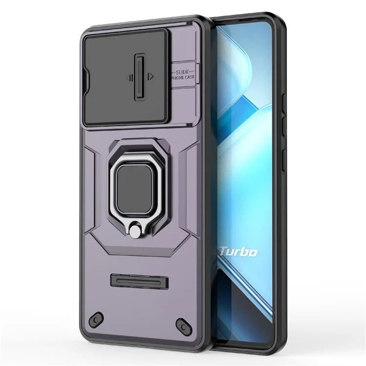 For vivo iQOO Z9 Turbo 5G Phone Cases Wholesale PC+TPU Kickstand Phone Cover with Lens Lid