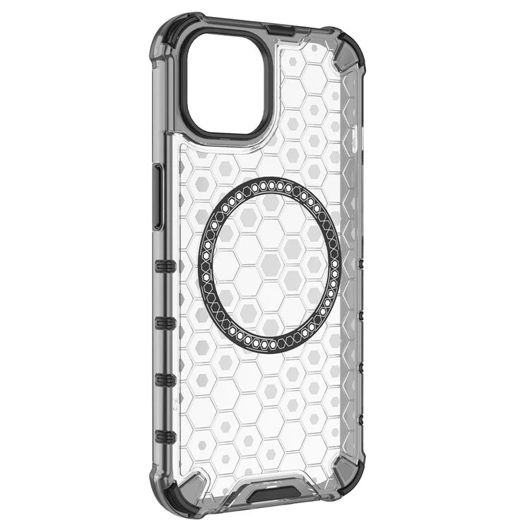 For iPhone 13 Case Compatible with MagSafe TPU+PC Honeycomb Phone Cover