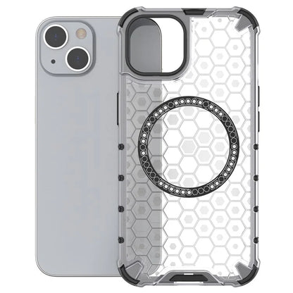 For iPhone 13 Case Compatible with MagSafe TPU+PC Honeycomb Phone Cover