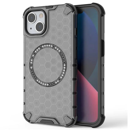 For iPhone 13 Case Compatible with MagSafe TPU+PC Honeycomb Phone Cover