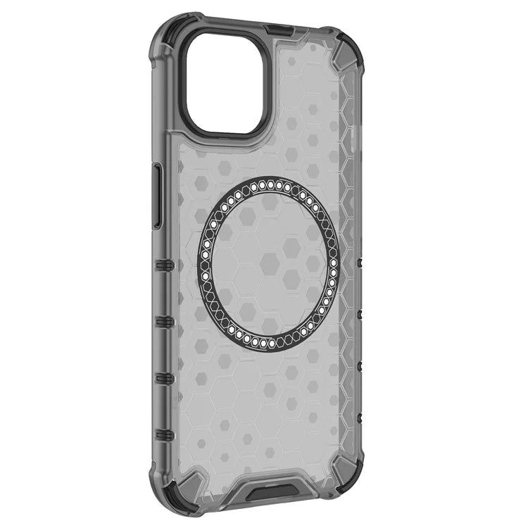 For iPhone 13 Case Compatible with MagSafe TPU+PC Honeycomb Phone Cover