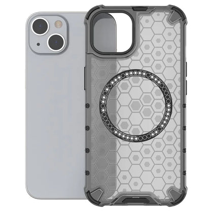 For iPhone 13 Case Compatible with MagSafe TPU+PC Honeycomb Phone Cover