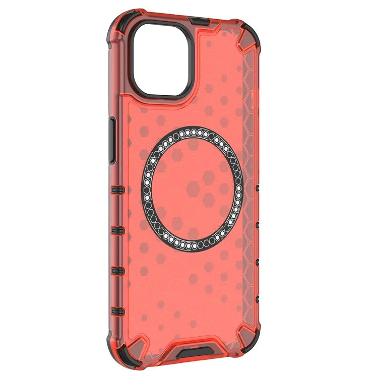 For iPhone 13 Case Compatible with MagSafe TPU+PC Honeycomb Phone Cover