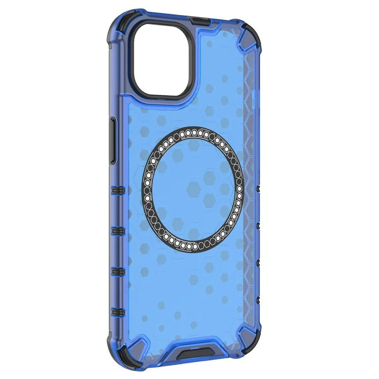 For iPhone 13 Case Compatible with MagSafe TPU+PC Honeycomb Phone Cover