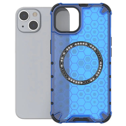 For iPhone 13 Case Compatible with MagSafe TPU+PC Honeycomb Phone Cover