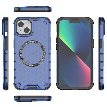 For iPhone 13 Case Compatible with MagSafe TPU+PC Honeycomb Phone Cover