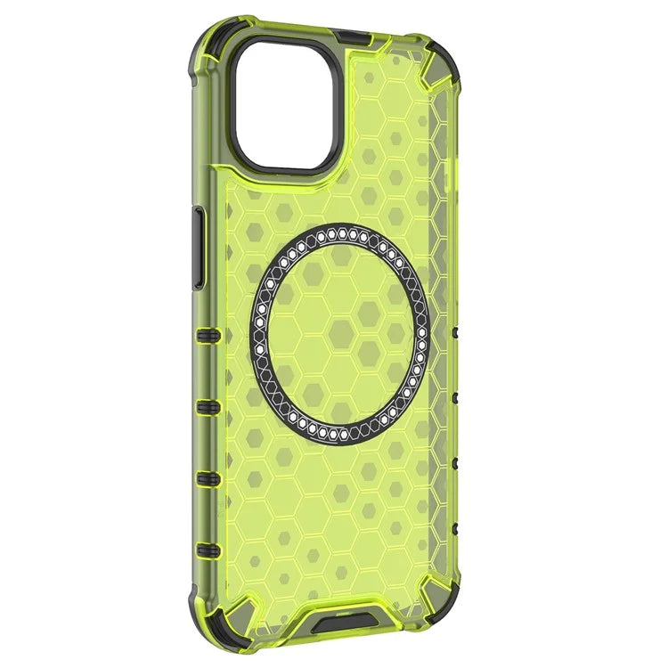 For iPhone 13 Case Compatible with MagSafe TPU+PC Honeycomb Phone Cover