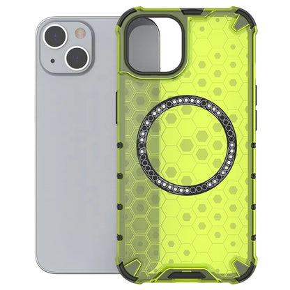 For iPhone 13 Case Compatible with MagSafe TPU+PC Honeycomb Phone Cover