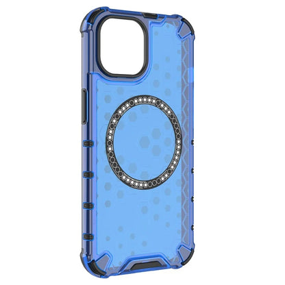 For iPhone 14 Magnetic Phone Case TPU+PC Honeycomb Design Phone Cover