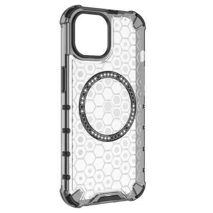 For iPhone 14 Magnetic Phone Case TPU+PC Honeycomb Design Phone Cover