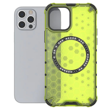For iPhone 12 / 12 Pro Magnetic Case Honeycomb Anti-Drop TPU+PC Phone Cover