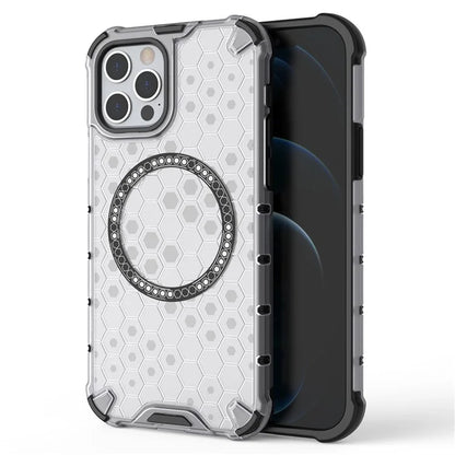 For iPhone 12 / 12 Pro Magnetic Case Honeycomb Anti-Drop TPU+PC Phone Cover