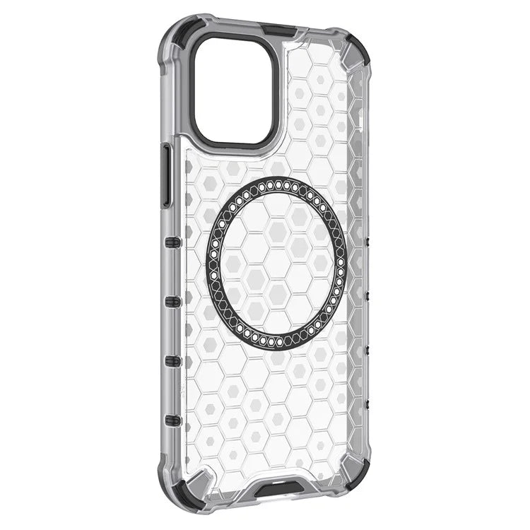 For iPhone 12 / 12 Pro Magnetic Case Honeycomb Anti-Drop TPU+PC Phone Cover