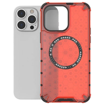 For iPhone 14 Pro Max Case Honeycomb TPU+PC Phone Cover Compatible with MagSafe