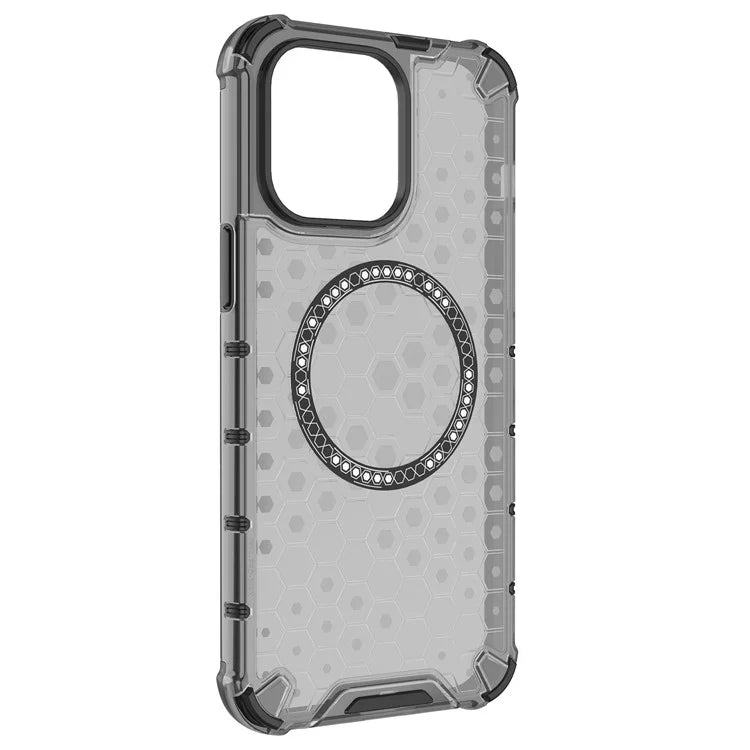 For iPhone 14 Pro Max Case Honeycomb TPU+PC Phone Cover Compatible with MagSafe
