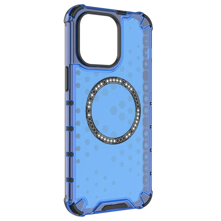 For iPhone 14 Pro Max Case Honeycomb TPU+PC Phone Cover Compatible with MagSafe