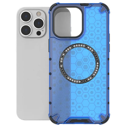 For iPhone 14 Pro Max Case Honeycomb TPU+PC Phone Cover Compatible with MagSafe