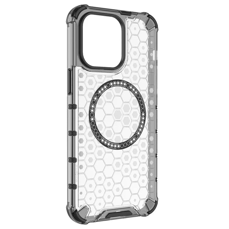 For iPhone 14 Pro Max Case Honeycomb TPU+PC Phone Cover Compatible with MagSafe