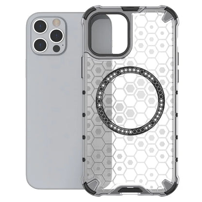 For iPhone 12 Pro Max Magnetic Case 4 Corner Shockproof Airbag Honeycomb TPU+PC Cover