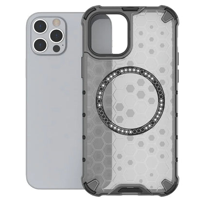 For iPhone 12 Pro Max Magnetic Case 4 Corner Shockproof Airbag Honeycomb TPU+PC Cover