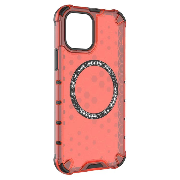For iPhone 12 Pro Max Magnetic Case 4 Corner Shockproof Airbag Honeycomb TPU+PC Cover