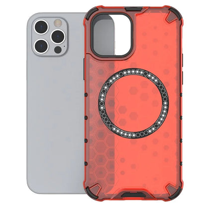 For iPhone 12 Pro Max Magnetic Case 4 Corner Shockproof Airbag Honeycomb TPU+PC Cover