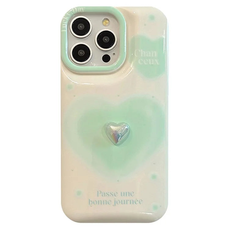 For iPhone 14 Pro Case TPU Love Heart Pattern Phone Cover