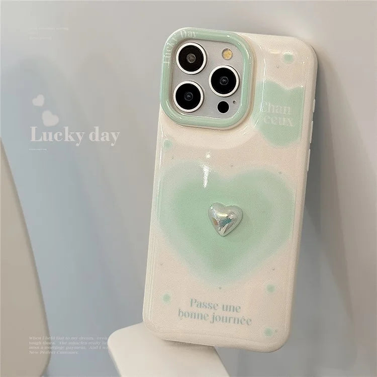 For iPhone 14 Pro Case TPU Love Heart Pattern Phone Cover