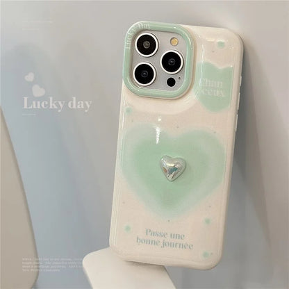 For iPhone 14 Pro Case TPU Love Heart Pattern Phone Cover