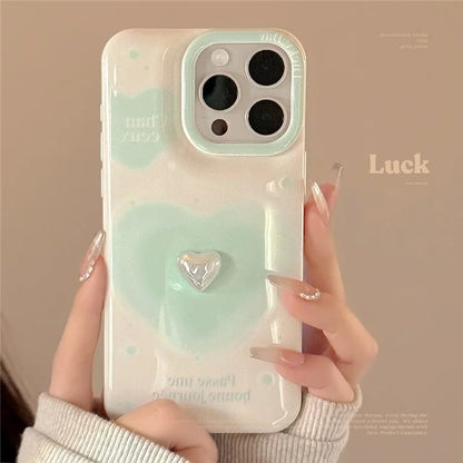 For iPhone 14 Pro Case TPU Love Heart Pattern Phone Cover