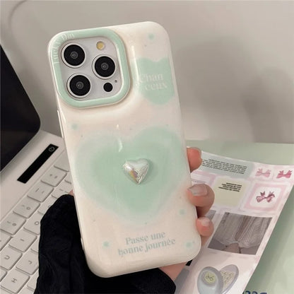 For iPhone 14 Pro Case TPU Love Heart Pattern Phone Cover