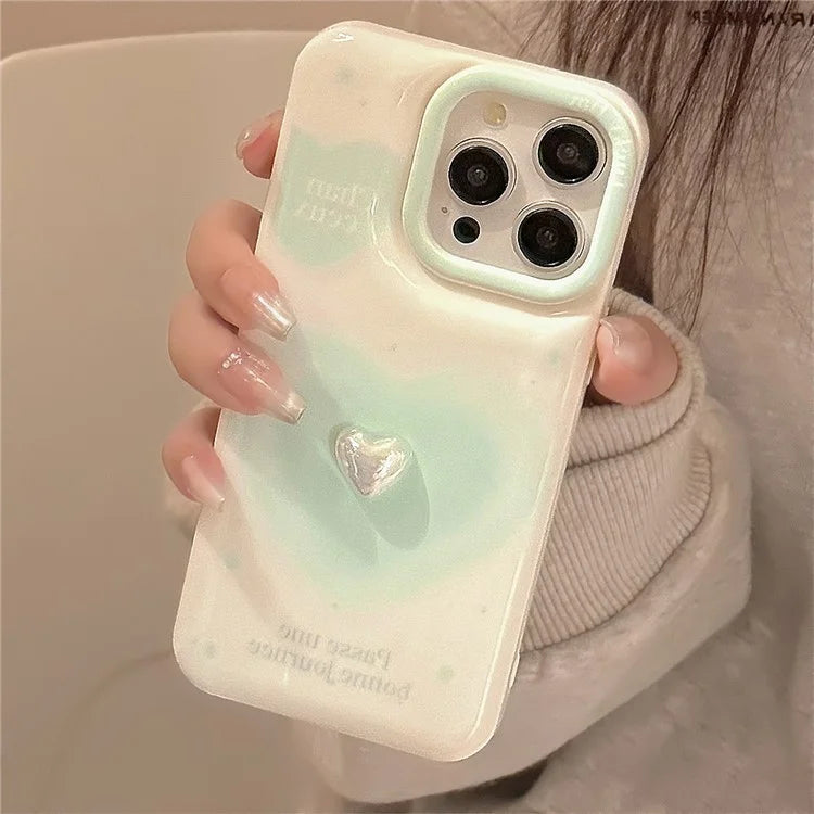 For iPhone 14 Pro Case TPU Love Heart Pattern Phone Cover