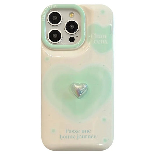 For iPhone 14 Pro Max Case 3D Aesthetic Love Heart TPU Phone Cover