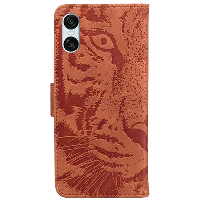 For Sony Xperia 5 VI Case Tiger Pattern Flip PU Leather Phone Cover