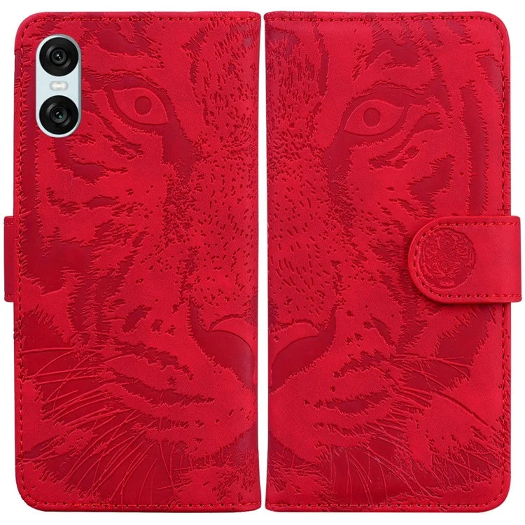 For Sony Xperia 5 VI Case Tiger Pattern Flip PU Leather Phone Cover