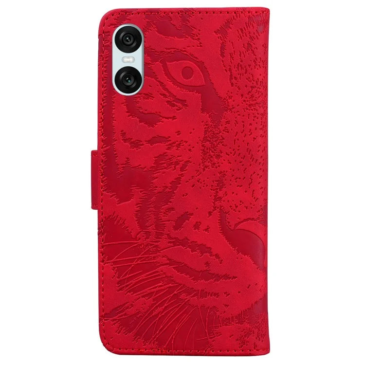 For Sony Xperia 5 VI Case Tiger Pattern Flip PU Leather Phone Cover