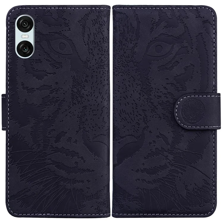 For Sony Xperia 10 VI Wallet Case Tiger Pattern PU Leather Folio Flip Phone Cover