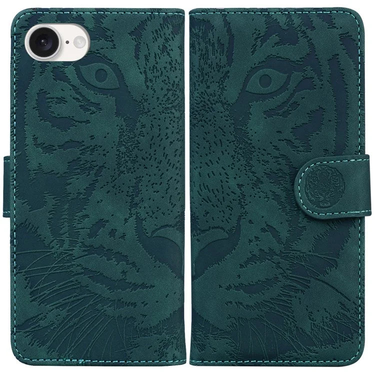 For iPhone SE (2024) Case Wallet Style Tiger Pattern PU Leather Phone Cover
