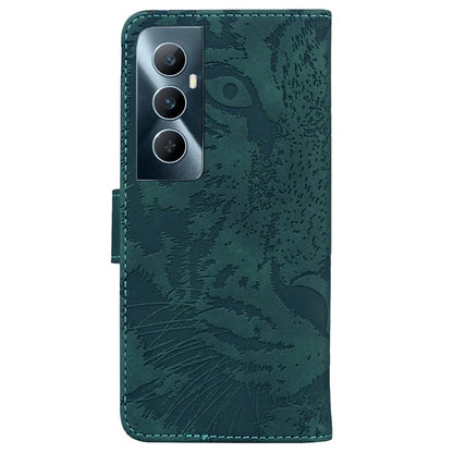 For Realme C65 4G Case PU Leather Tiger Pattern Bookstyle Magnetic Clasp Protective Cover