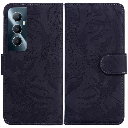 For Realme C65 4G Case PU Leather Tiger Pattern Bookstyle Magnetic Clasp Protective Cover
