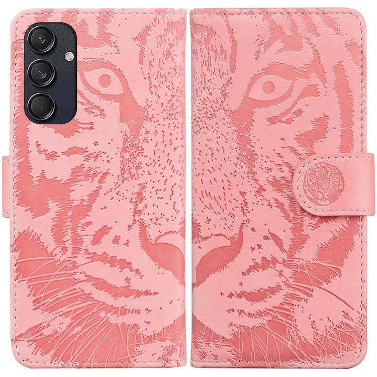 For Samsung Galaxy M55 5G / C55 5G / F55 5G Case Tiger Pattern PU Leather Shockproof Flip Phone Cover