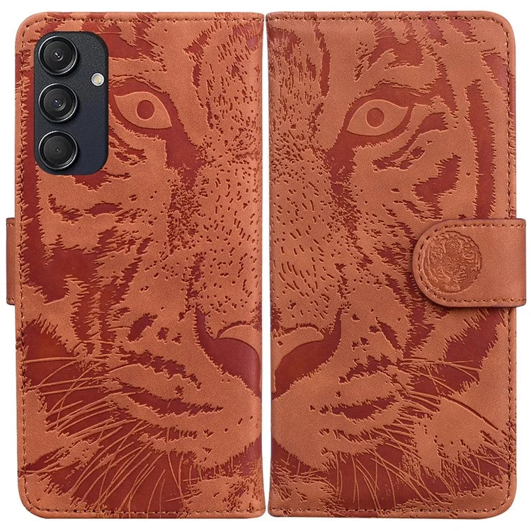 For Samsung Galaxy M55 5G / C55 5G / F55 5G Case Tiger Pattern PU Leather Shockproof Flip Phone Cover
