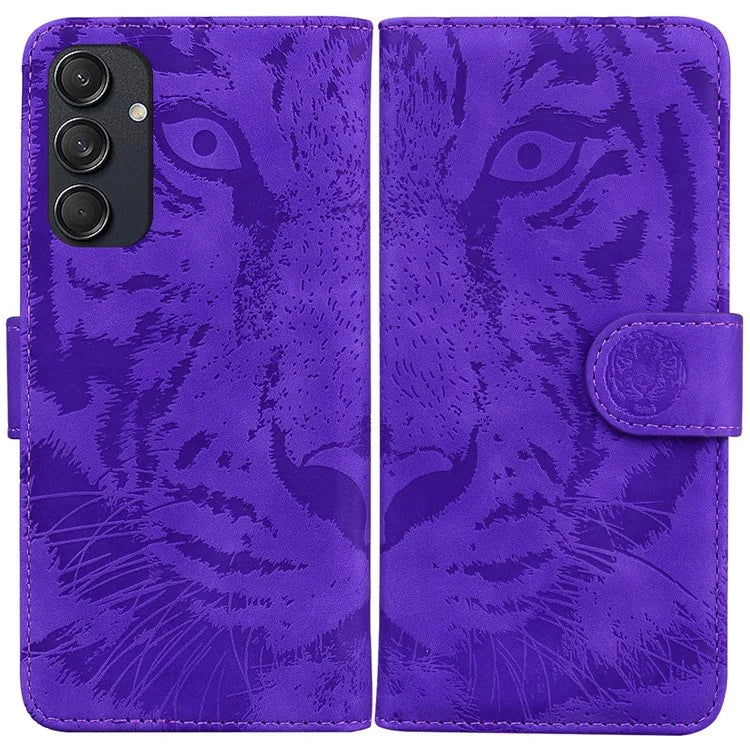 For Samsung Galaxy M55 5G / C55 5G / F55 5G Case Tiger Pattern PU Leather Shockproof Flip Phone Cover