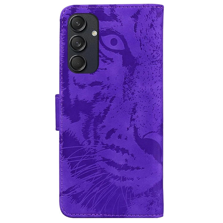 For Samsung Galaxy M55 5G / C55 5G / F55 5G Case Tiger Pattern PU Leather Shockproof Flip Phone Cover
