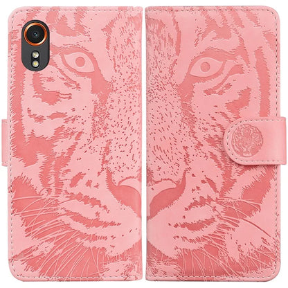 For Samsung Galaxy Xcover7 Case Wallet Tiger Pattern PU Leather Folio Phone Cover