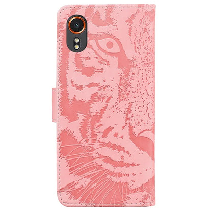 For Samsung Galaxy Xcover7 Case Wallet Tiger Pattern PU Leather Folio Phone Cover