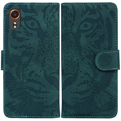 For Samsung Galaxy Xcover7 Case Wallet Tiger Pattern PU Leather Folio Phone Cover