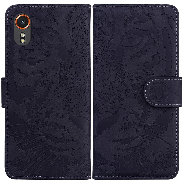 For Samsung Galaxy Xcover7 Case Wallet Tiger Pattern PU Leather Folio Phone Cover