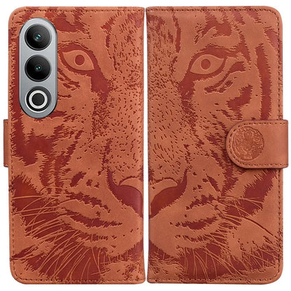 For OnePlus Nord CE4 5G Case Wallet Leather Phone Cover Imprinted Tiger Pattern