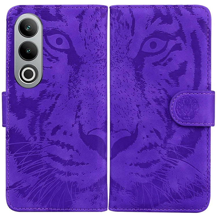 For OnePlus Nord CE4 5G Case Wallet Leather Phone Cover Imprinted Tiger Pattern